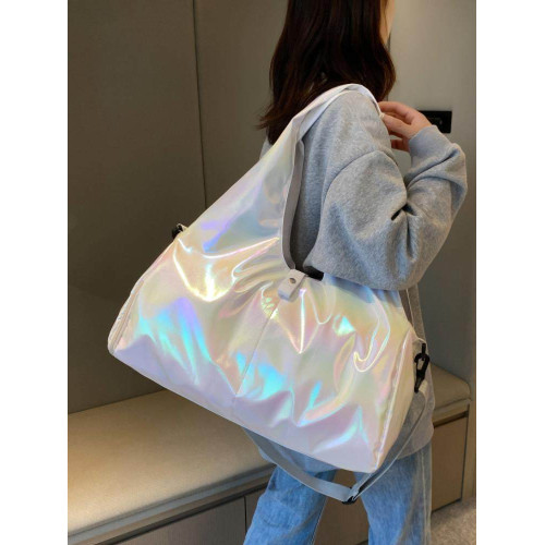 亮面運動健身包女乾濕分離大容量輕便時尚手提單肩瑜珈訓練防水袋