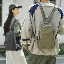 雙肩包男休閒百搭胸包輕便登山小後後背包多功能單肩斜後後背包通勤書包女