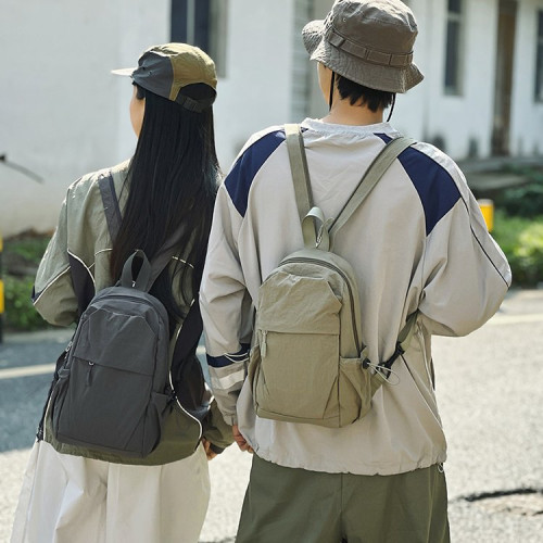 雙肩包男休閒百搭胸包輕便登山小後後背包多功能單肩斜後後背包通勤書包女