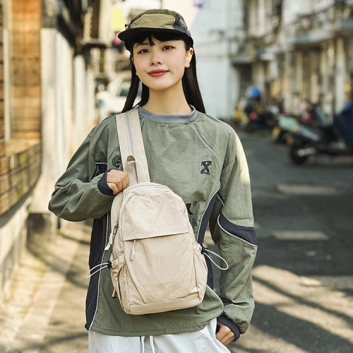 雙肩包男休閒百搭胸包輕便登山小後後背包多功能單肩斜後後背包通勤書包女