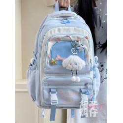 鬍子雞仔高顔值書包女高中初中少女學生上課雙肩包大容量旅行後後背包