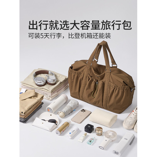 阿季新款輕便大容量旅行包女手提旅行袋運動健身包出差登機行李袋
