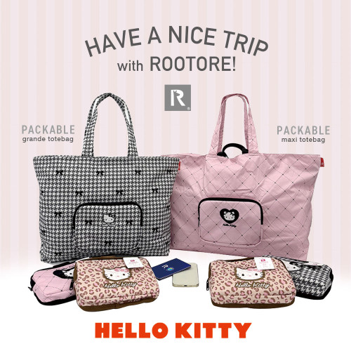 日系kitty貓卡通豹紋大容量行李包袋可折曡收納斜背手提旅行包