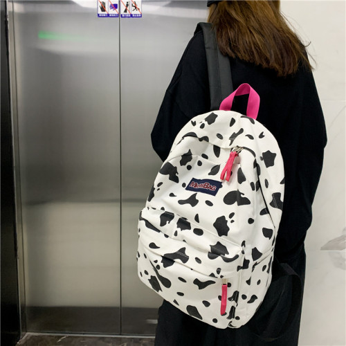 書包韓版原宿ulzzang日系少女中學生森系帆布雙肩包女ins百搭豹紋