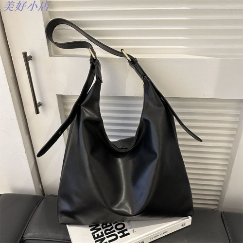 軟皮大容量包包女2023新款韓版時尚百搭單肩腋下包通勤質感托特包