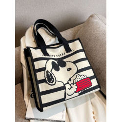 帆布包ins韓風2024新款大容量史努比包包手提包袋學生單肩托特包