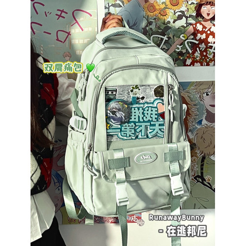 大容量百搭雙肩痛包JK二次元女校園透明基礎紥穀吧唧10cm娃包書包