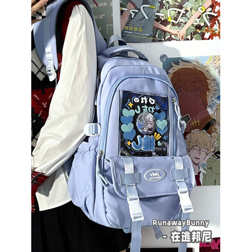 大容量百搭雙肩痛包JK二次元女校園透明基礎紥穀吧唧10cm娃包書包