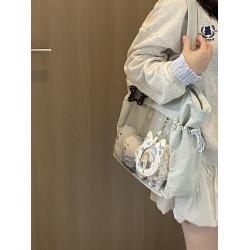 錢一波痛包｜大容量尼龍淺藍托特包20cm娃包日常百搭單肩運動休閒