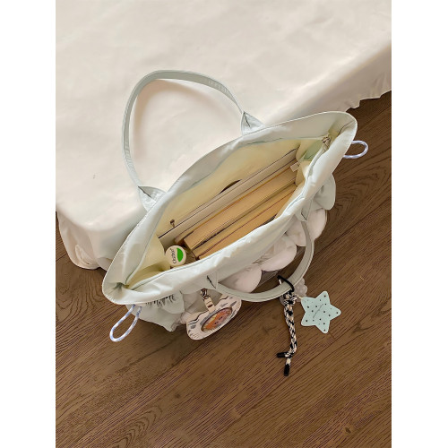 錢一波痛包｜大容量尼龍淺藍托特包20cm娃包日常百搭單肩運動休閒