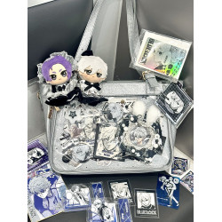 克洛麗塔原創絲帶痛包大容量透明二次元少女20cm娃通勤斜背托特包