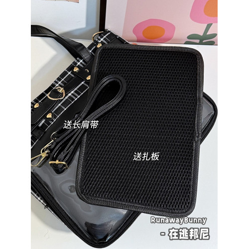 二次元透明吧唧紥穀大食量痛包y2k百搭單肩斜後後背包亞文化龐克哥特