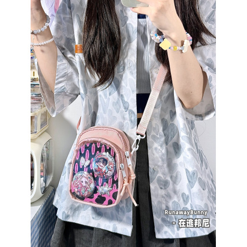 原創小食量基礎款痛包穀子吧唧包簡約二次元追星10cm單肩斜背娃包