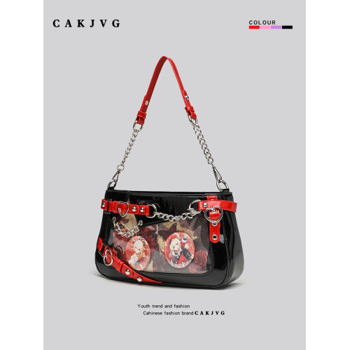 CAKJVG原創小衆y2k辣妹包包女新款吧唧穀子小食量痛包單肩斜後後背包