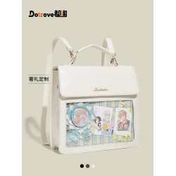 都淘日系學院風小食量痛包少女二次元JK製服包日常透明吧唧雙肩包