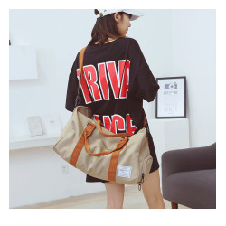 日本牛津布大容量斜背旅行包手提登機行李袋獨立鞋倉男女運動健身