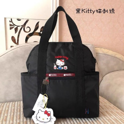2025新款hellokitty雙肩包黑色兩用包書包旅行包大容量百搭手提包