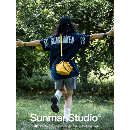 戶外運動小挎包抽繩束口袋手機小包男女輕便通勤斜後後背包百搭單肩包