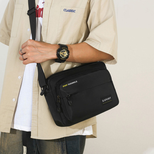 2024潮流男式挎包休閒包男包防水牛津布包單肩包斜後後背包包男士後後背包