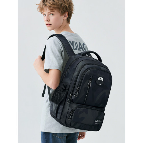 愛迪生2025新款迷彩書包初中生高中學生男生大容量減負雙肩後後背包女