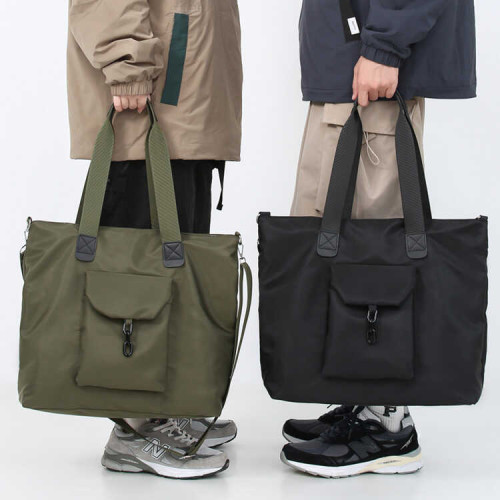 手提單肩包潮牌大容量托特包男休閒電腦後後背包購物袋斜後後背包通勤包女