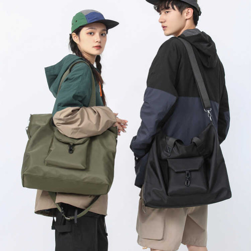 手提單肩包潮牌大容量托特包男休閒電腦後後背包購物袋斜後後背包通勤包女