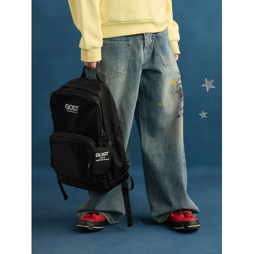 GOST簡約百搭大容量雙肩包輕便大書包短途出行旅行包電腦包後後背包