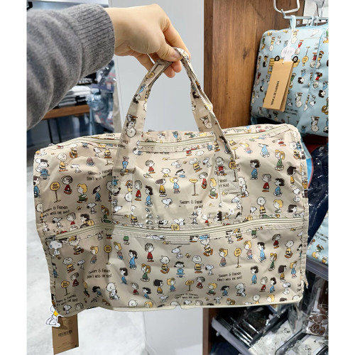 日本史努比旅行袋卡通休閒手提包百搭大容量可套落旅行包收納包