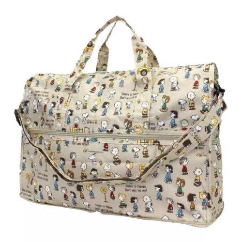 日本史努比旅行袋卡通休閒手提包百搭大容量可套落旅行包收納包