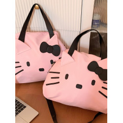 可愛Kitty旅行收納包可掛行李箱可攜式大容量手提單肩包學生化妝包