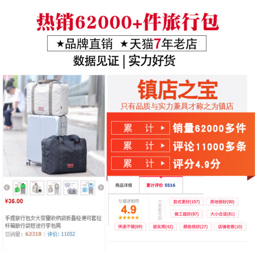 TINYAT旅行包女大容量手提短途旅行袋輕便可套拉桿箱行李包待産包