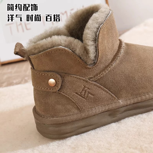 爆款網紅東北雪地靴女款2025冬季新款加絨加厚保暖雪地棉鞋麵包鞋