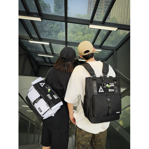 一式三用雙肩包男機能風潮流電腦包大容量個性郵差包大學生書包女