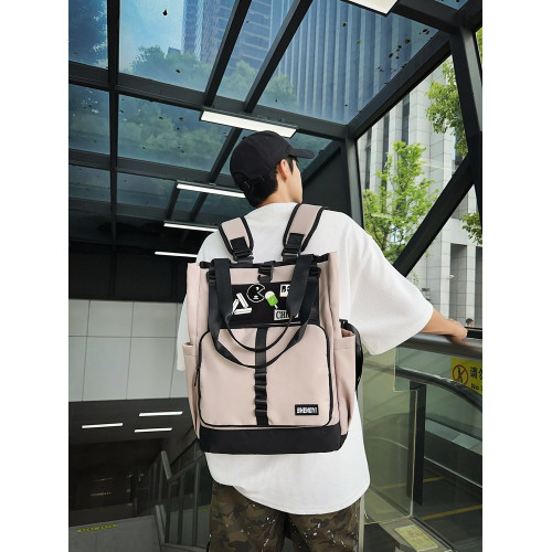 一式三用雙肩包男機能風潮流電腦包大容量個性郵差包大學生書包女