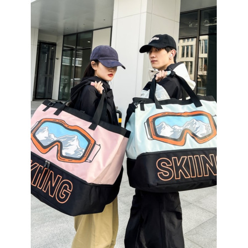 潮牌健身包男大容量短途旅行包手提出差行李袋乾濕分離滑雪裝備包