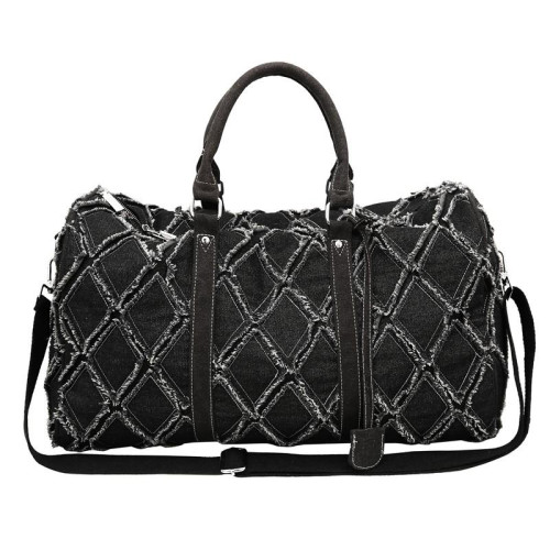 旅行包行李袋男生2025新款大容量短途包水洗牛仔布斜背手提健身包