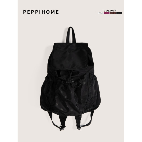 peppihome 韓系簡約百搭大容量尼龍布雙肩包波點設計上學通勤後後背包 peppihome 韓系簡約百搭大容量尼龍布雙肩包波點設計上學通勤後後背包