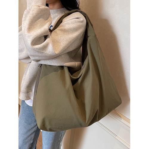 日系休閒大容量帆布包包女2026新款單肩包輕便布袋學生上課托特包