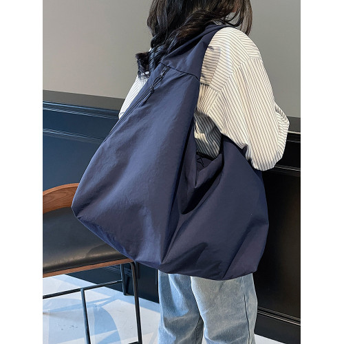 日系休閒大容量帆布包包女2026新款單肩包輕便布袋學生上課托特包