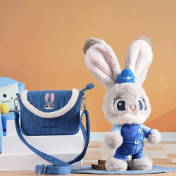 瘋狂動物城包包硃迪尼克毛絨公仔斜後後背包可拆卸公仔玩偶單肩斜後後背包