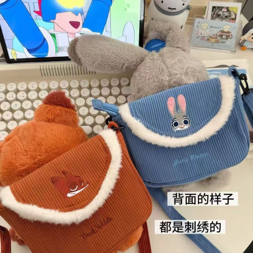 瘋狂動物城包包硃迪尼克毛絨公仔斜後後背包可拆卸公仔玩偶單肩斜後後背包