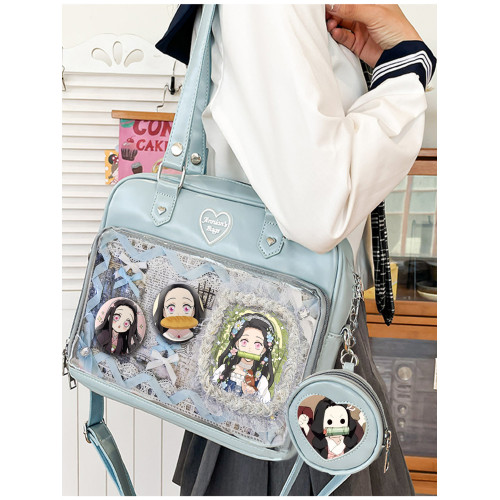 禰豆子單肩包托特包痛包吧唧穀子卡片紥板學生手提包日系學院風