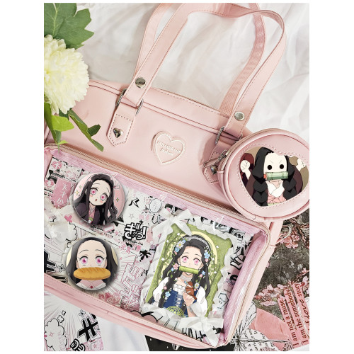 禰豆子單肩包托特包痛包吧唧穀子卡片紥板學生手提包日系學院風