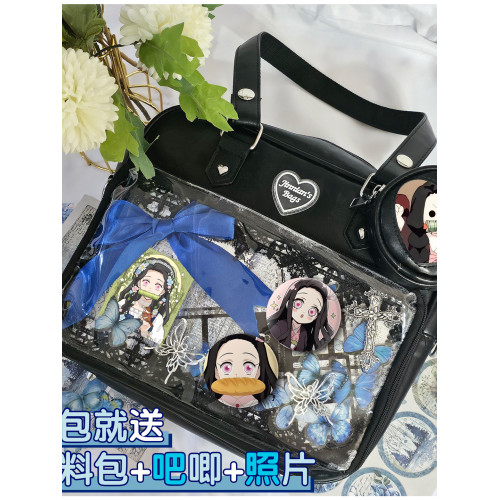 禰豆子單肩包托特包痛包吧唧穀子卡片紥板學生手提包日系學院風