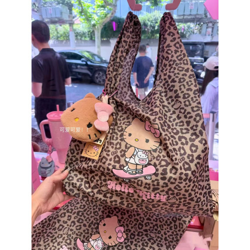 HelloKitty2025新款豹紋ins辣妹托特包韓系大容量單肩購物袋