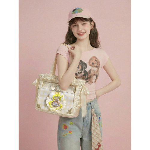 AORDA 小食量絲帶痛包斜背輕盈痛日常二次元托特包大腸痛吧唧娃包