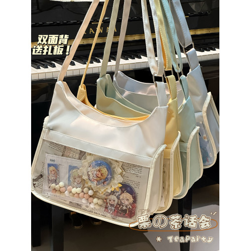 地下黨痛包輕便高顔值日系二次元吧唧單肩包學生大容量斜後後背包包女