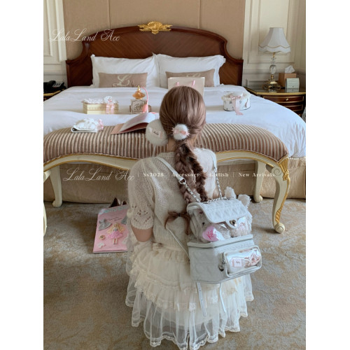 Lalalandacc／愛神詩 原創自製愛心鏈條雙肩包後後背包透明pvc痛包