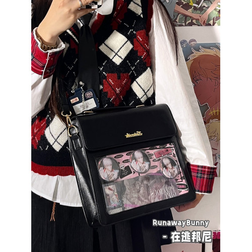 小食量透明穀子痛包製服包日系女可愛甜系PU單肩斜背雙肩包美拉德