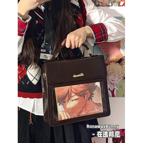 小食量透明穀子痛包製服包日系女可愛甜系PU單肩斜背雙肩包美拉德